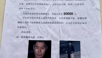浙江诸暨重大刑案54岁徐一平在逃,警方悬赏3万追凶!村民:他杀妻并碎尸
