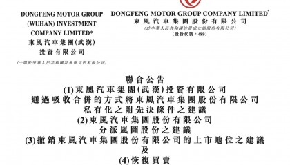岚图将登陆港股，东风集团同步退市