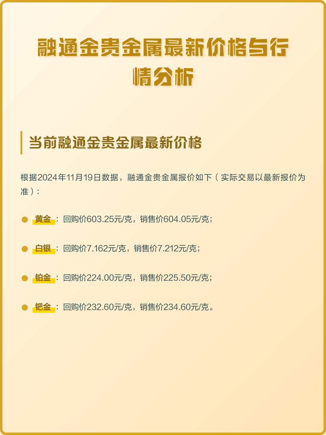 融通金贵金属行情(融通金贵金属行情官网)